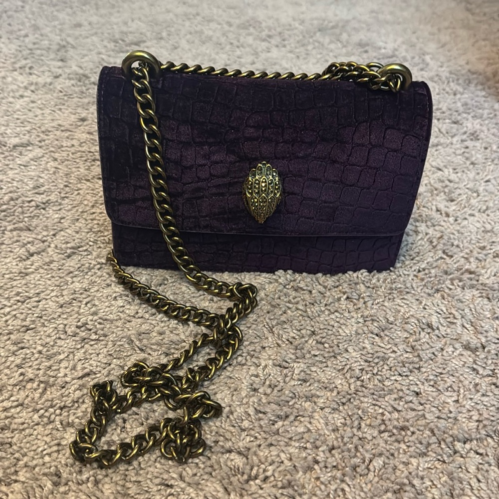 Kurt Geiger Purple Velvet Shoreditch Purse
